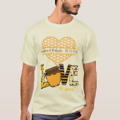 T-shirt L'amour est sucré-Écrivez votre nom & pot de miel (Devant)