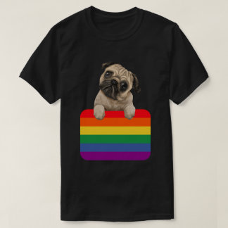 T-shirt L'amour est un chiot arc-en-ciel