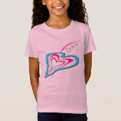 T-Shirt L'amour est une trace de coeurs (Devant)