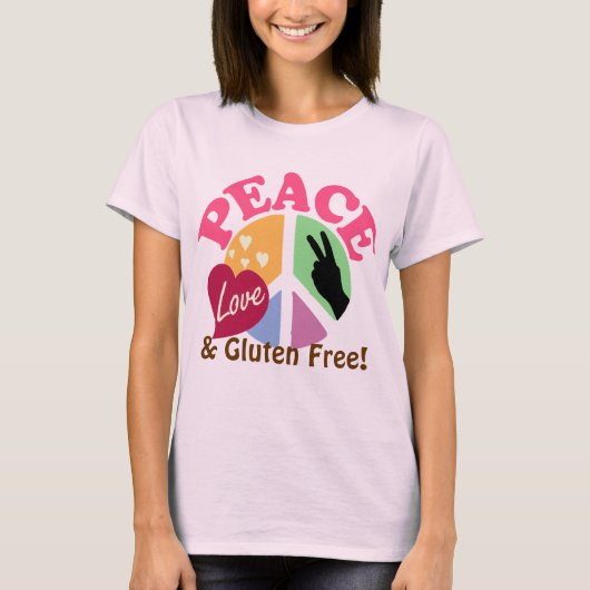 T-shirt L'amour et le gluten de paix libèrent (Devant)