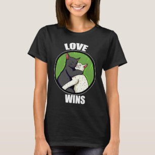 T-shirt L'amour Gagne Câlin Chat Minou Câlin