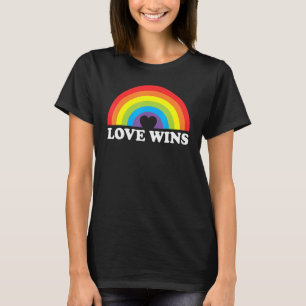 T-shirt L'amour gagne le Gay pride LGBTQ Rainbow Lesbian A