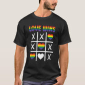 T-shirt L'amour gagne Lgbtq Ally Tic Tac Toe Pride Mois Ra (Devant)