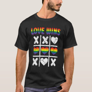 T-shirt L'amour gagne Lgbtq Ally Tic Tac Toe Pride Mois Ra