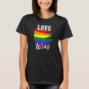 T-shirt L'amour gagne Rainbow Flag Tolerance Peace Pride L