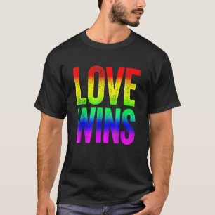T-shirt L'amour gagne Rainbow Lesbian Gay pride Rainbow LG