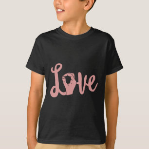 T-shirt L'amour gagne toujours ASL Enseignant Sourd Sensib
