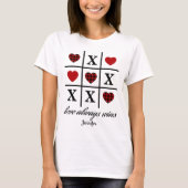 T-shirt L'amour gagne toujours Tic Tac Toe Red Buffalo Coe (Devant)