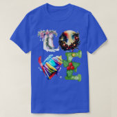 T-shirt L'amour Hanoukka avec la menorah pour la chrétient (Design devant)