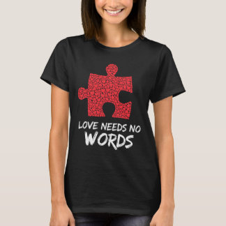 T-shirt L'amour n'a pas besoin de mots Puzzle Design de co