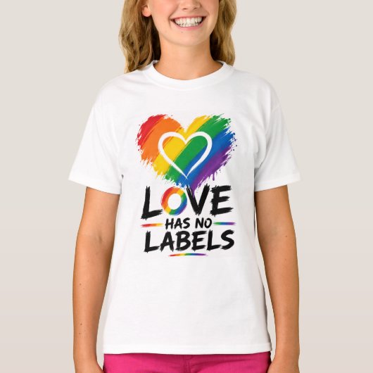 T-shirt L'amour n'a pas d'étiquette – Conception de fierté (Devant)