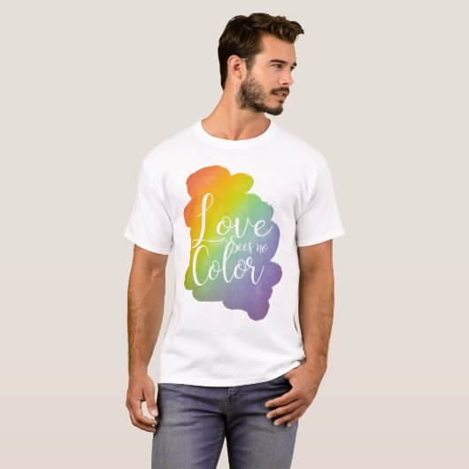 T-shirt L'amour ne voit pas de couleur Citation Inspiratio (Devant entier)