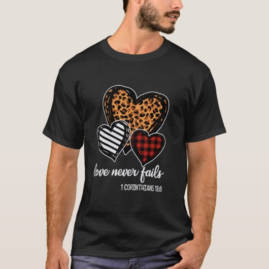 T-shirt l'amour n'échoue jamais religieux chrétien valenti (Devant)