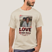 T-shirt L'AMOUR N'ÉCHOUERA JAMAIS Christian Photo Valentin (Devant)