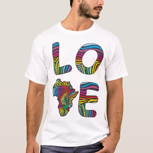 T-shirt L'amour pour l'Afrique des zèbres (Devant)