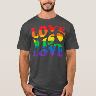 T-shirt L'amour rétro est l'amour LGBT Gay Lesbian Pride