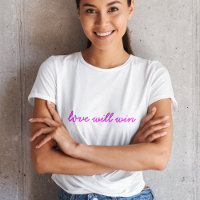 L'amour va gagner | Neon rose moderne minimaliste