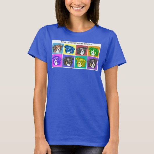 T-shirt L'amour vient dans de nombreuses couleurs (Devant)