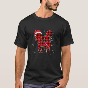 T-shirt Lampe de Noël de Buffalo Plaid Sibérien Husky Père