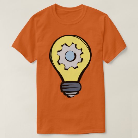 T-shirt Lampe et engrenage (Design devant)