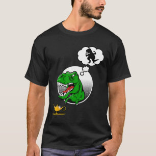 T-shirt Lampe Génie de Blague Drôle Bras Courts de Dinosau