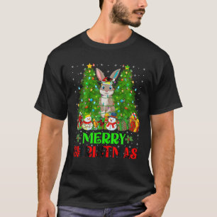 T-shirt Lampes de Noël de lapin Vacances en famille Père N