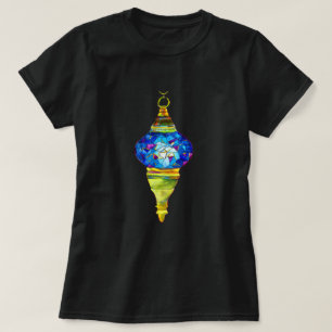 T-shirt Lampes turques bleues mosaïque art aquarelle