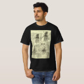 T-shirt L'anatomie de la main humaine de Léonard de Vinci (Devant entier)