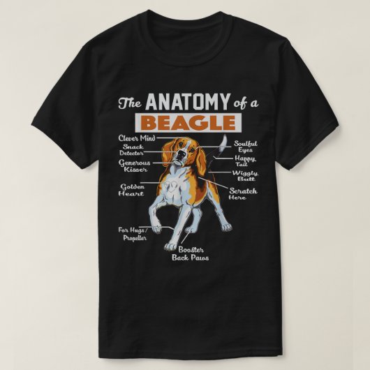 T-shirt L'Anatomie D'Un Beagle (Design devant)