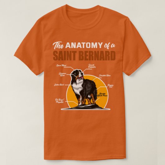 T-shirt L'anatomie d'un Saint Bernard (Design devant)