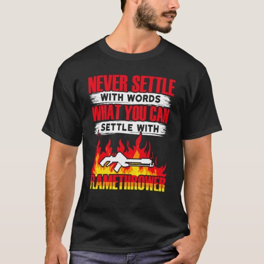 T-shirt Lance-flammes   Lance-flammes Brûlure chaude (Devant)