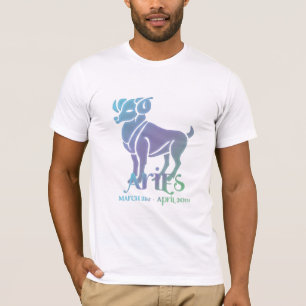 T-shirt Lance le panneau Zodiac bélier bleu et violet