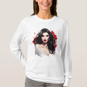 T-shirt Lance tes dents dans Halloween : Fille Vampire