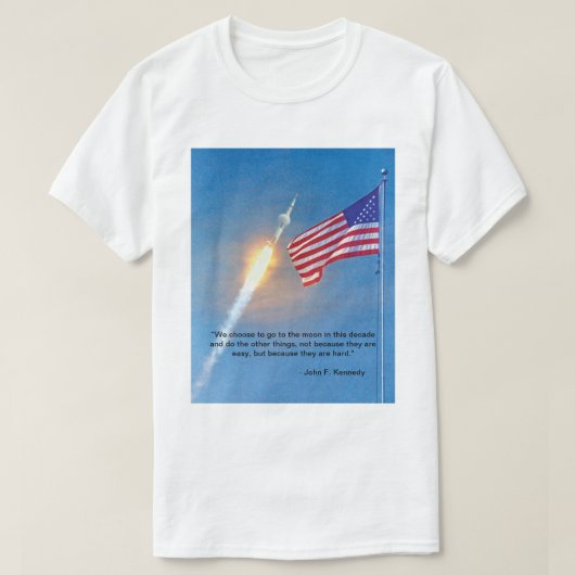 T-shirt Lancement d'Apollo 11 avec le drapeau américain (Design devant)
