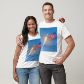 T-shirt Lancement d'Apollo 11 avec le drapeau américain (Unisexe)