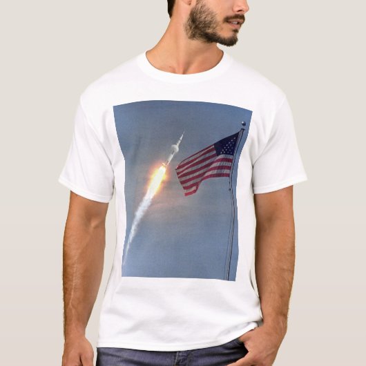 T-shirt Lancement d'Apollo 11, avec le drapeau, la NASA (Devant)
