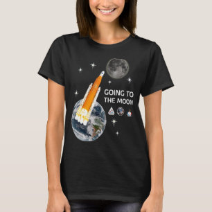 T-shirt Lancement De Fusées Aller À La Lune