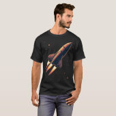 T-shirt Lancement vintage de fusée (Devant entier)