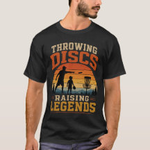 Lancer de disques élevant des légendes Coucher de