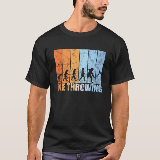 T-shirt Lancer de hache évolution lancer de hachette rétro (Devant)