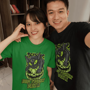 T-shirt Lancer l'obscurité avec Halloween de chat maléfiqu