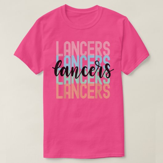 T-shirt Lancers Team Mascot School Spirit Game Night (Design devant)
