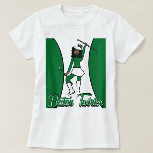 T-Shirt Lanceuse de Bâton / Vert (Design devant)