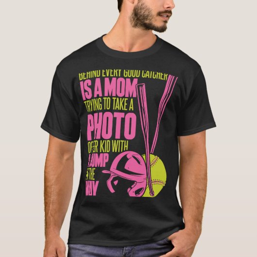 T-shirt Lanceuse Maman de Softball Batteuse Receveuse Sof (Devant)