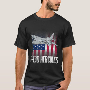 T-shirt L'ancien combattant salé C-130 Hercules Drapeau am