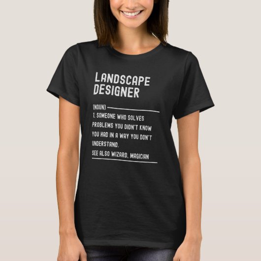 T-shirt Landscape Designer Definition Shirts Funny Job Tit (Devant)