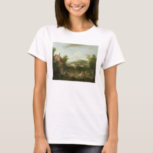 T-shirt Landscape with Farmworkers, c.1730-40 (oil on canv