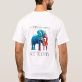 T-shirt L'âne et l'éléphant qui s'accrochent BE KIND Ombre (Dos)
