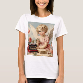 T-shirt L'ange mignon écrit une lettre d'amour