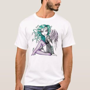 T-shirt L'ange violet de papillon de tatouage de Malory